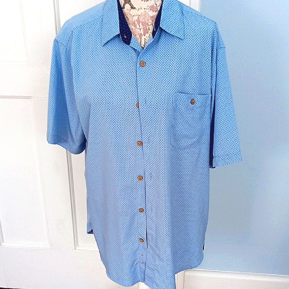 Men's Blue Casual Button Down Shirt